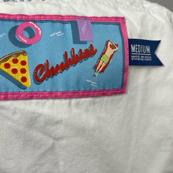 Chubbies M 7” Shorts Nautical Anchor Print White Navy Blue - Picture 3 of 6